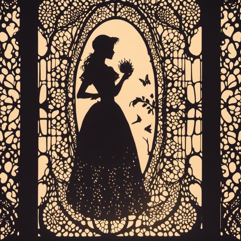 Lace Silhouette in Window Shade