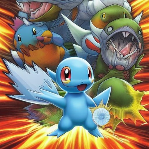 Dynamic Water Pokémon Comic Book Art