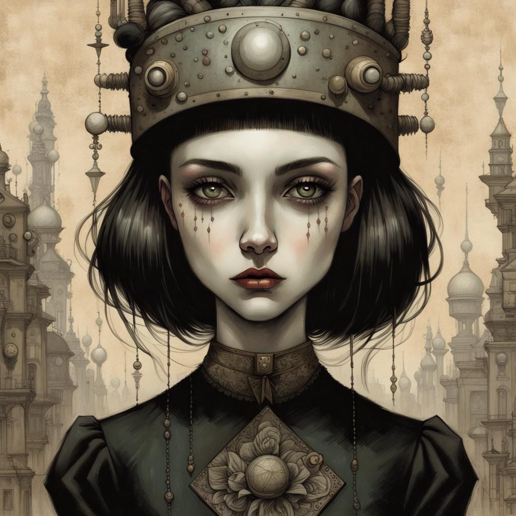 Girl in Art Brut Style