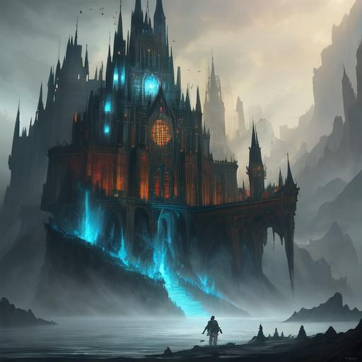 Surreal Afterlife Scene in Detailed Digital Painting