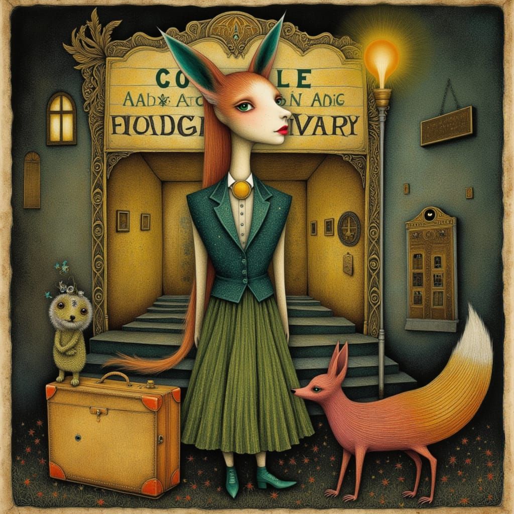 Whimsical Witch Fox Bella Before Broadway Theatre