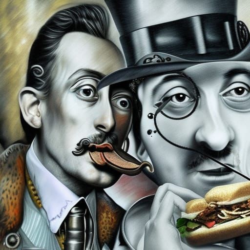 Steampunk Winter Wonderland: Dali and Rembrandt