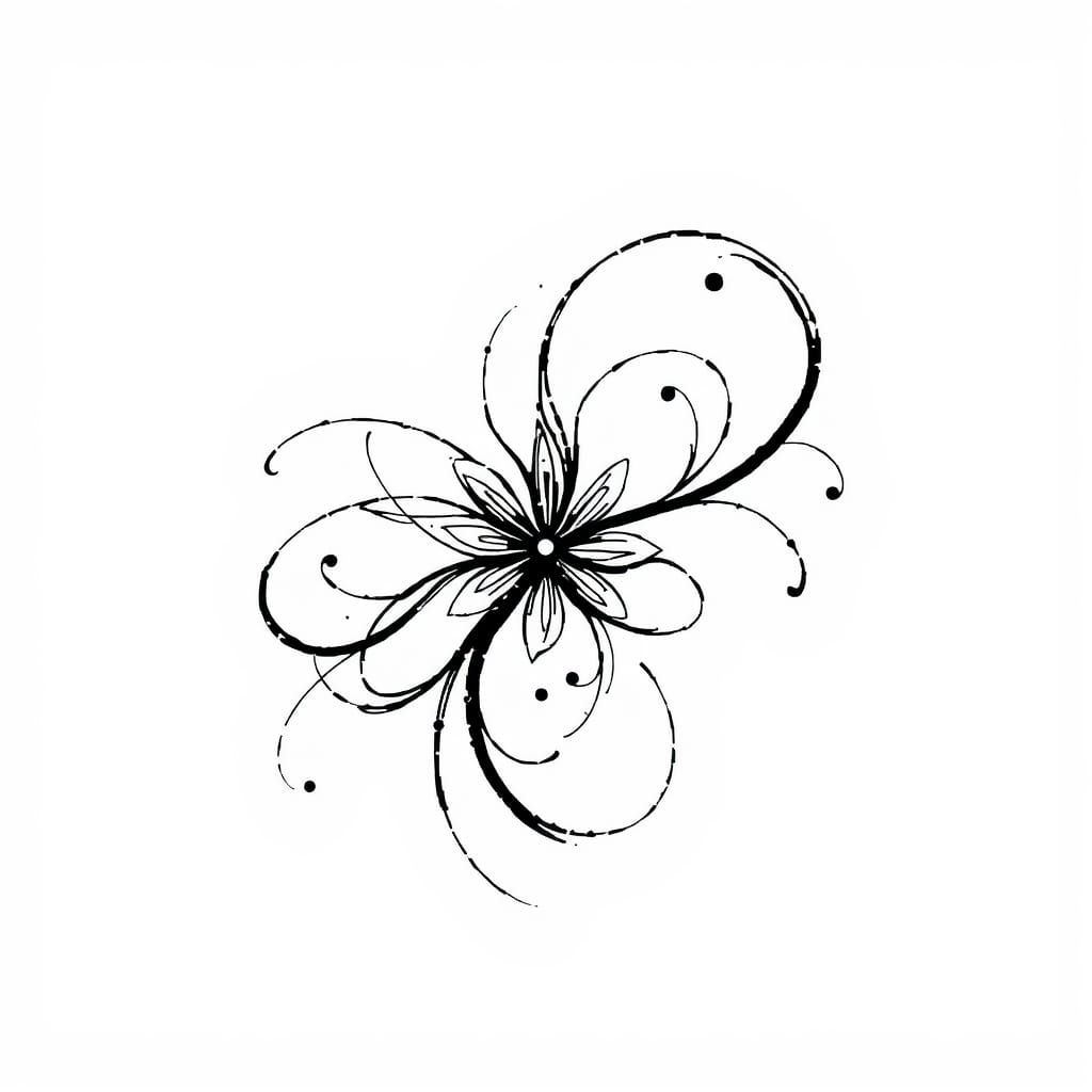 Elegant Black-and-White Floral Artwork in Minimalist Style