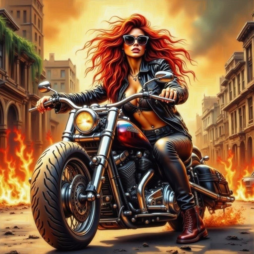 Apocalyptic Goddess on Chrome Beast