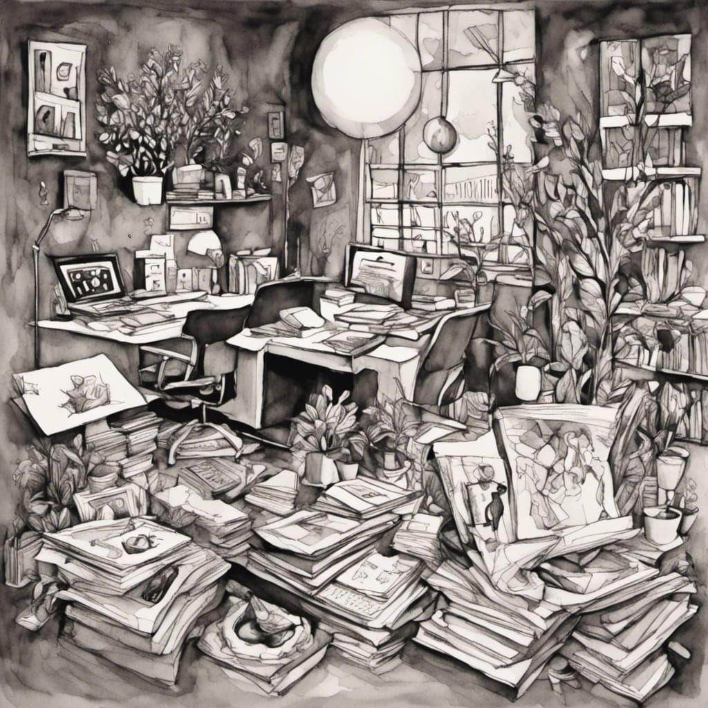 Surreal Sketch of US Post Office Mail