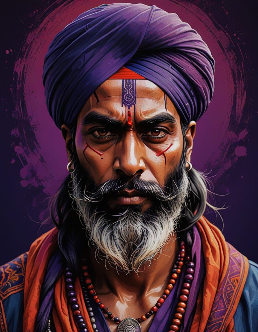 Cyberpunk Sikh Bohemian Icon
