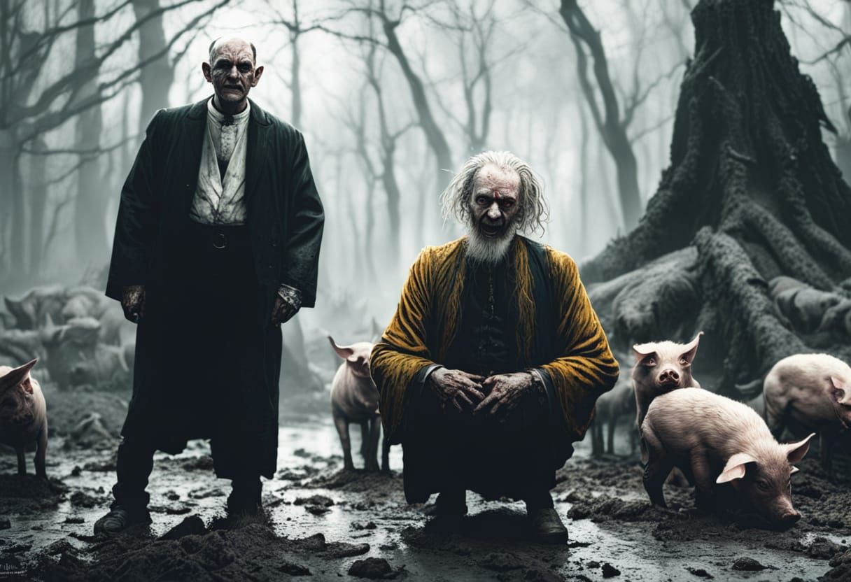 Dark Fantasy: Satan, Priest, and Fallen Pigs