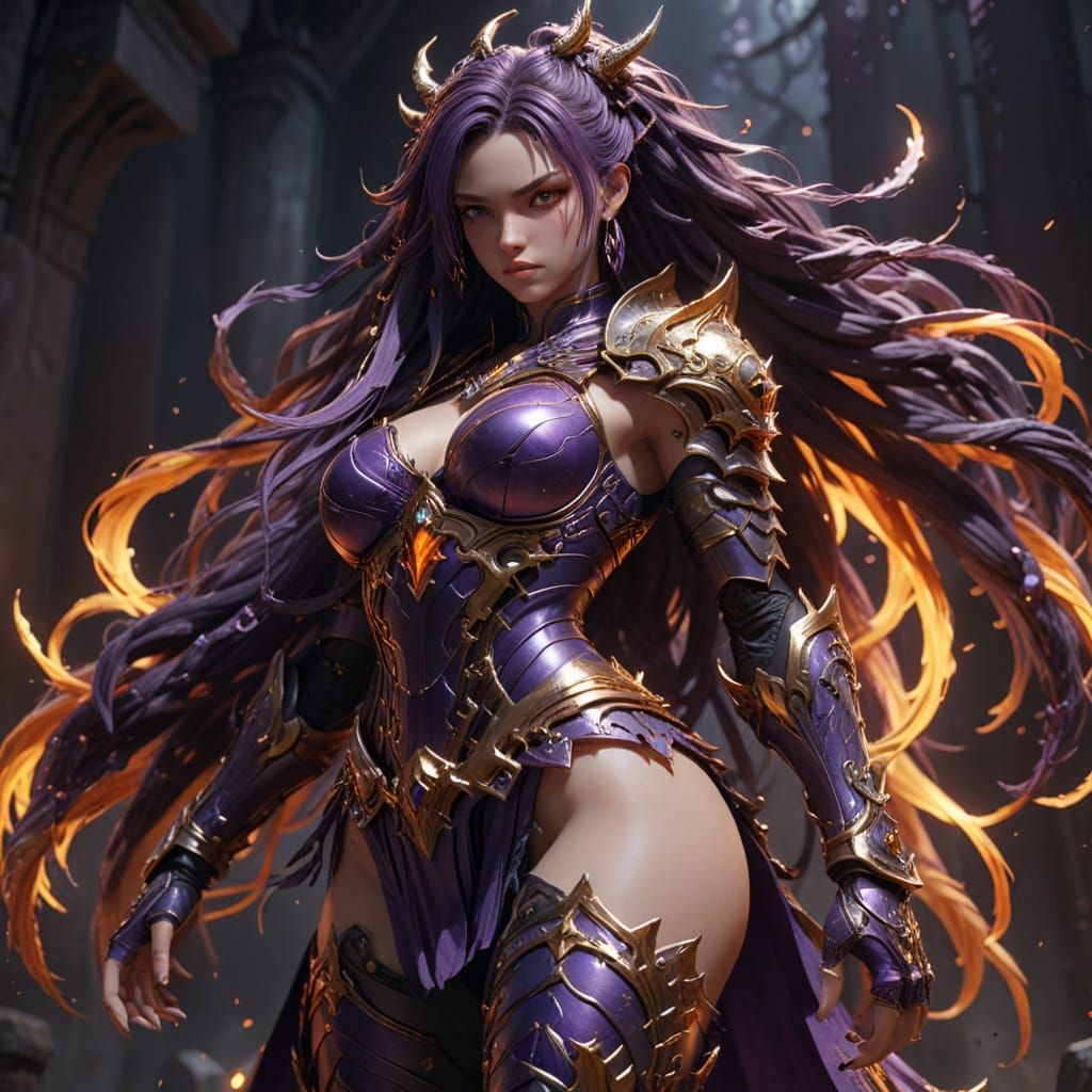 Ferocious Demon in Dramatic Anime Style