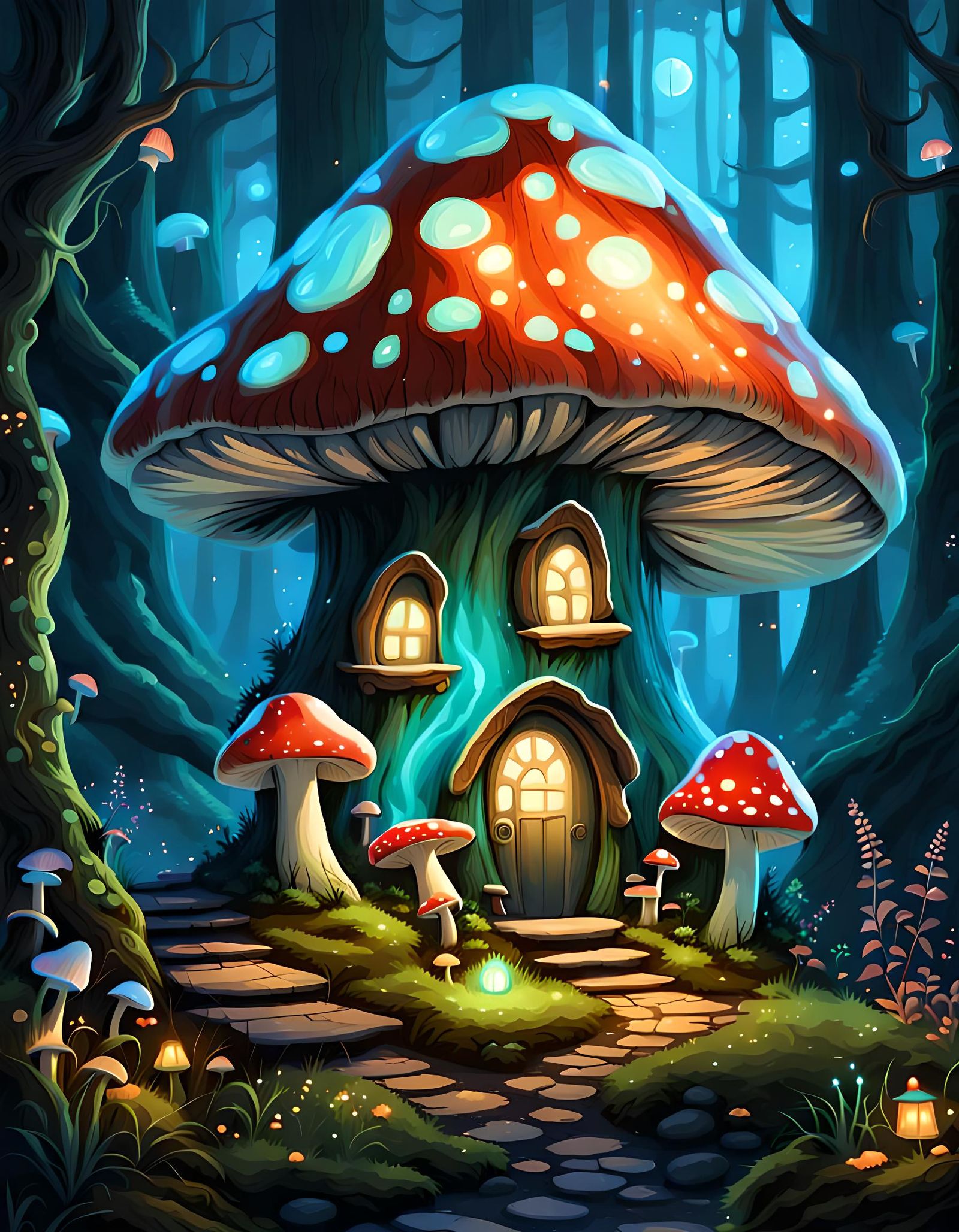 A fairy mushroom house