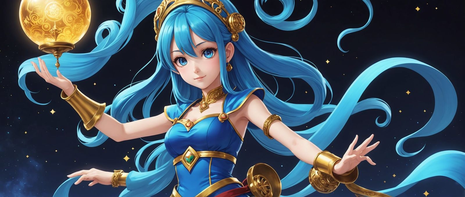 Anime Genie Girl Illustration