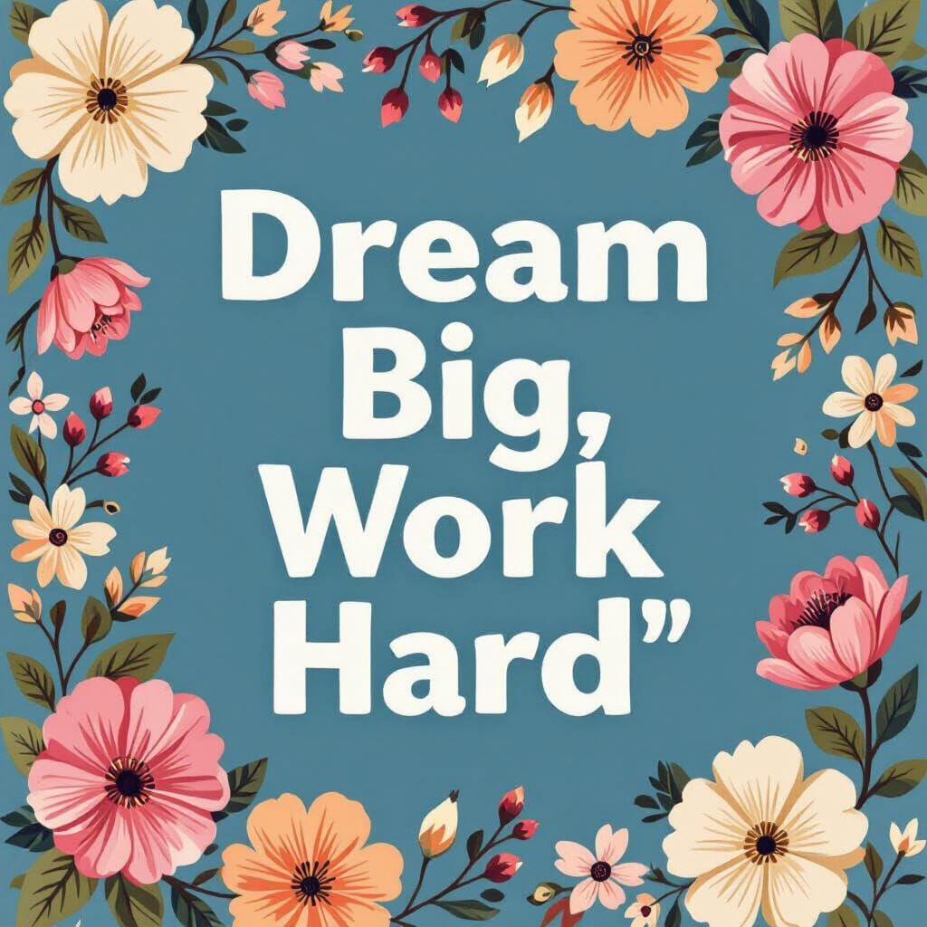 Dream Big Work Hard: Minimalist Typography Poster