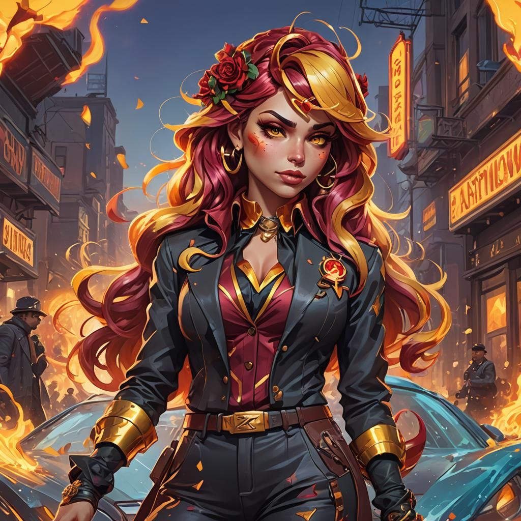 Sunset Shimmer Gangster Portrait in Unreal Engine 5