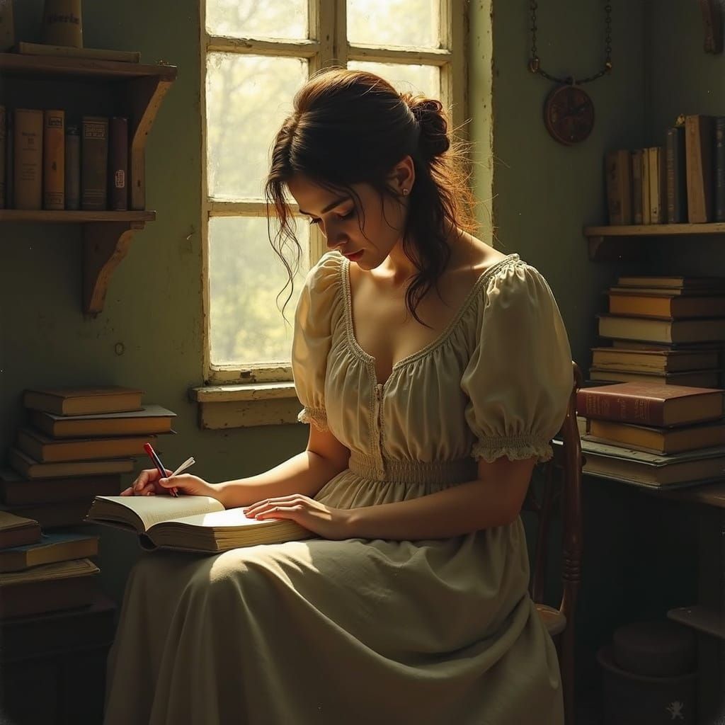 Romantic Figure in Golden Light