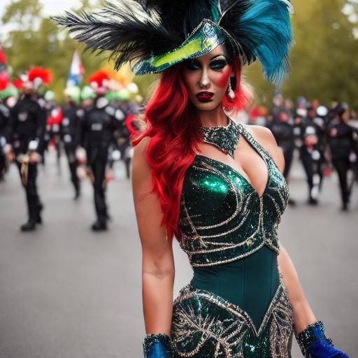 Mardi Gras Dancer in Second-Line Parade