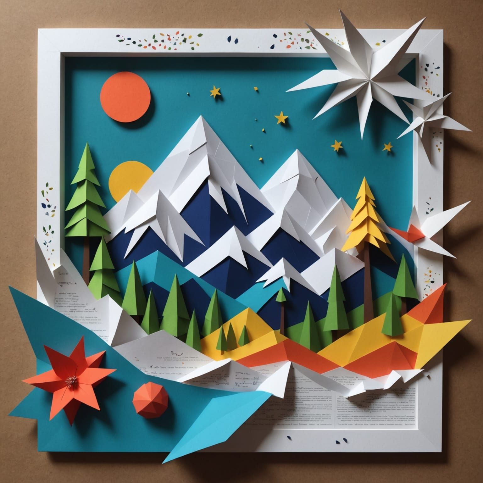 3D Paper Collage Art