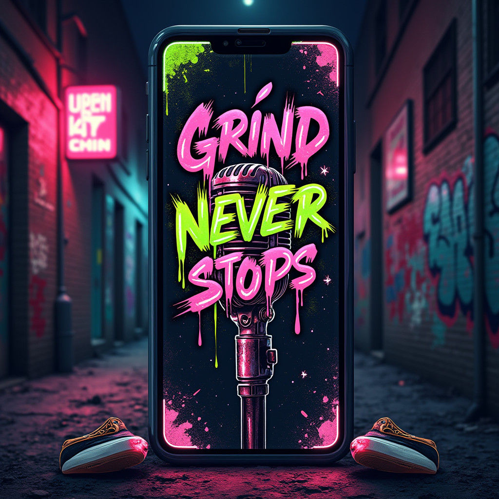 Gritty Street-Style Rap Music Mobile Page Cover