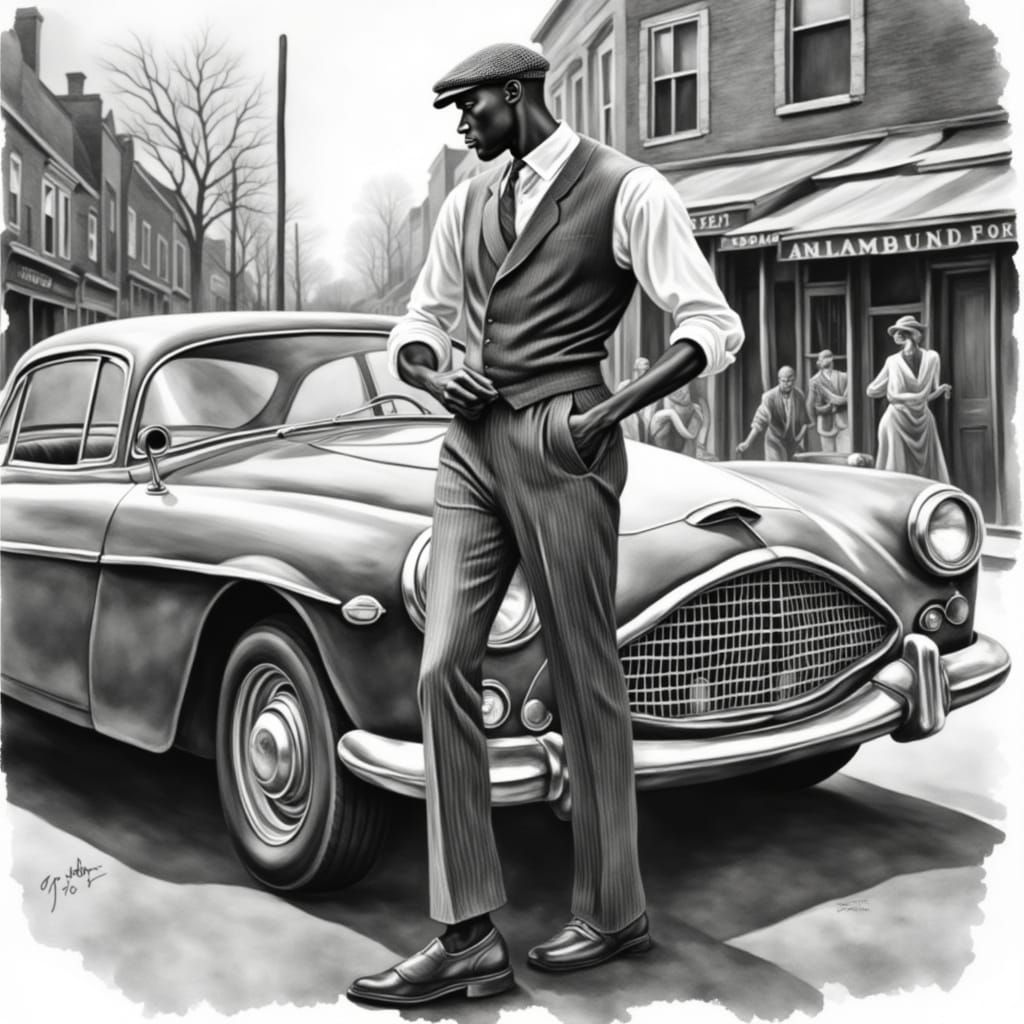 Black Male Model Presents 50s Fashion in Retro Style