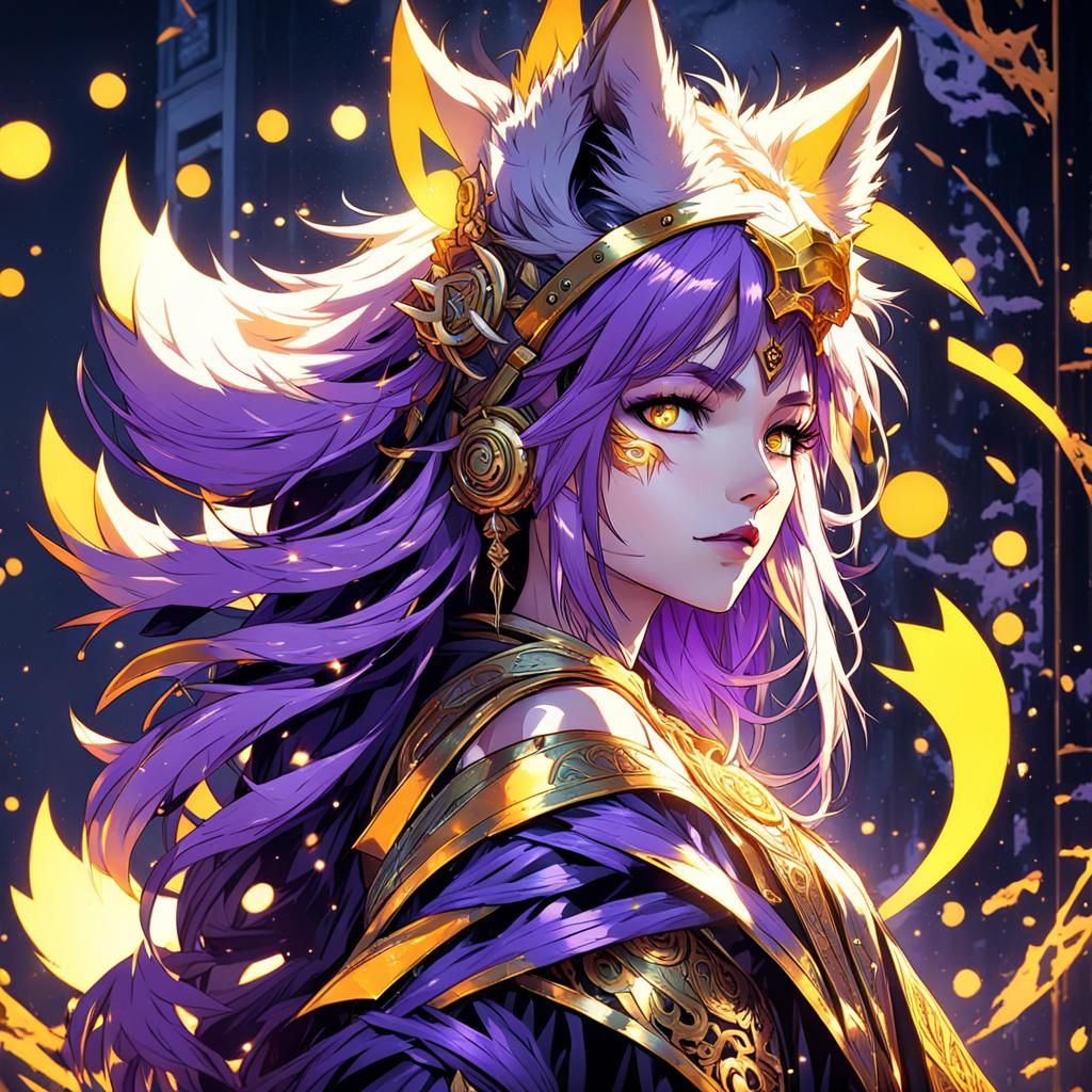 Anime Wolf Girl: Dark Fantasy Masterpiece in 8K