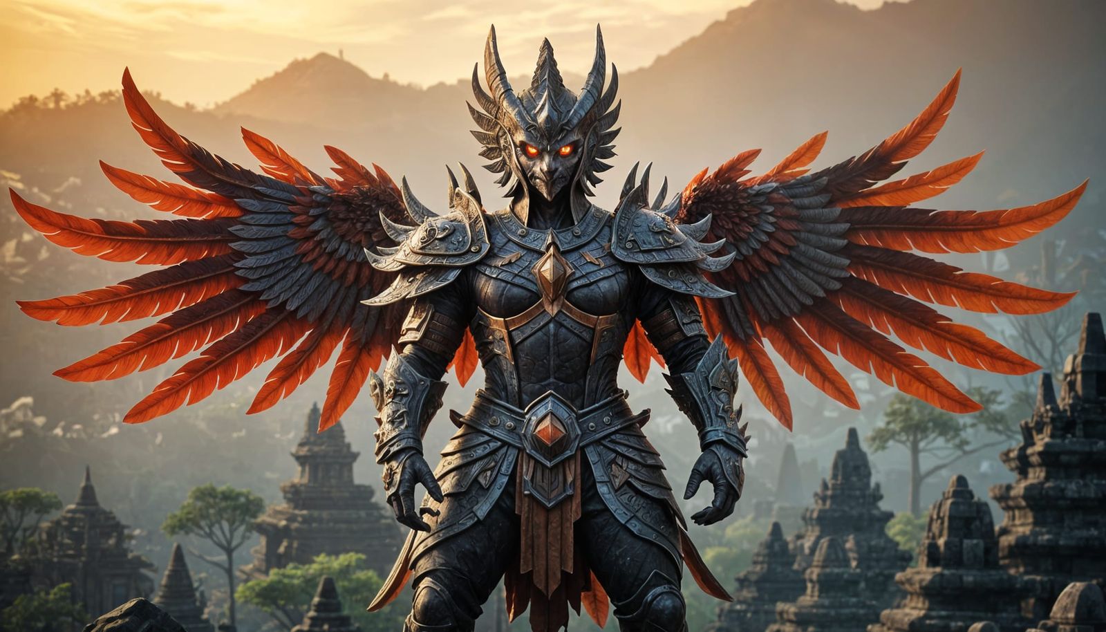 Majestic Garuda Guardian of Borobudur Temple