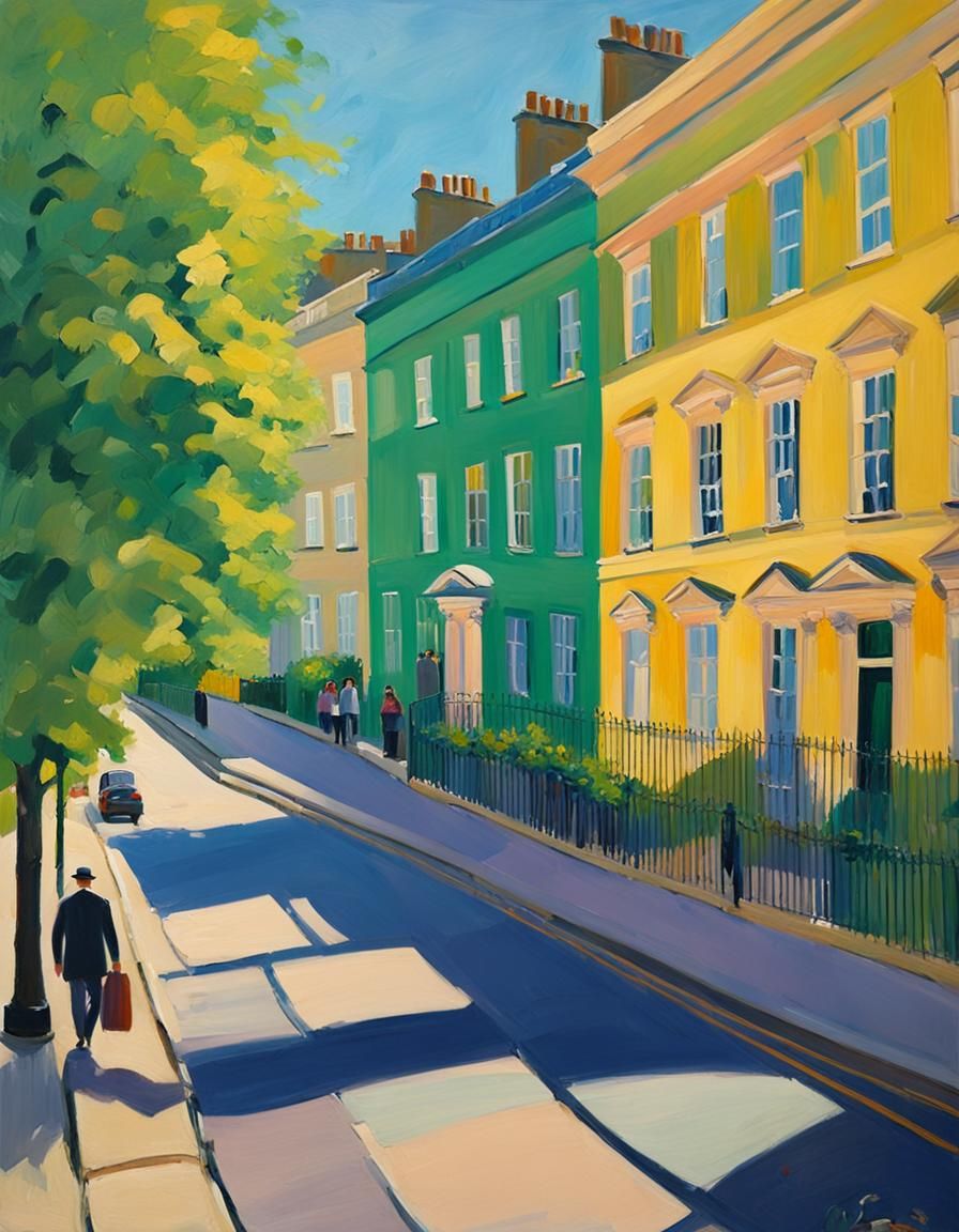 The Crescent, Bath: Fauvist Oil Painting