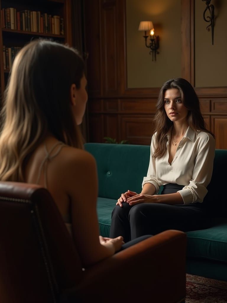 Dramatic Psychotherapy Scene in Cinematic Style