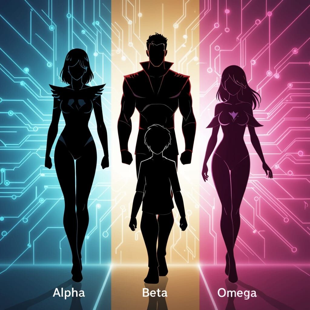 Anime Silhouettes Showing Alpha, Beta, Omega Roles