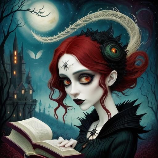 Gothic Punk Girl Reading: A Modern Fairytale