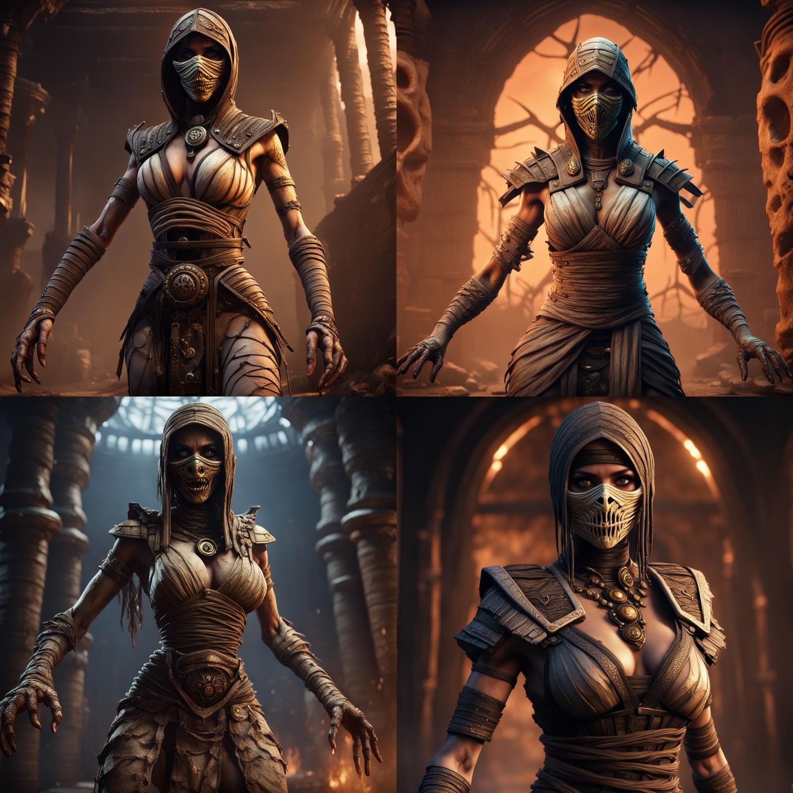 Horror Mummy Tanya: Detailed Fantasy Concept Art
