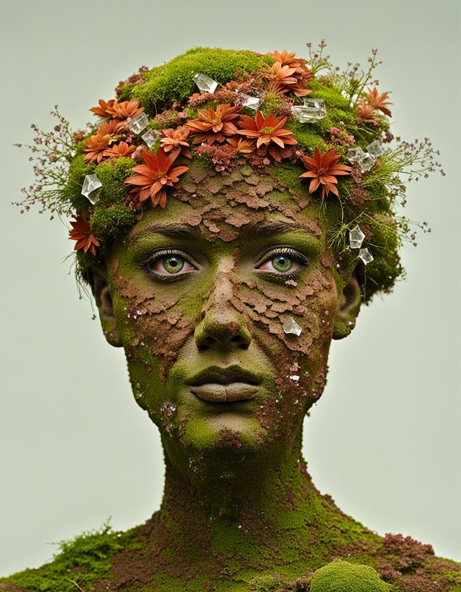 Earthen Woman: Mud, Moss, and Crystals