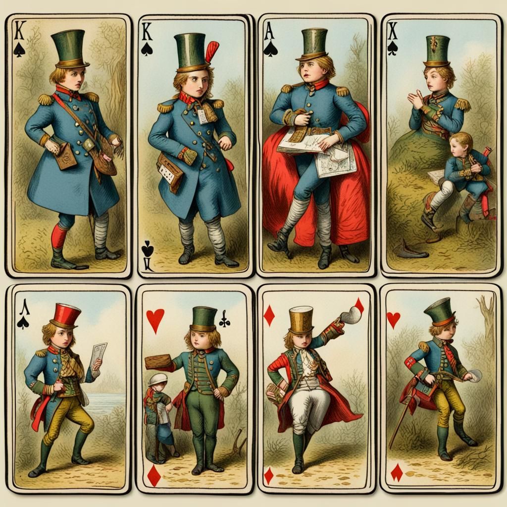 Playing Card Army in Wonderland Illustration