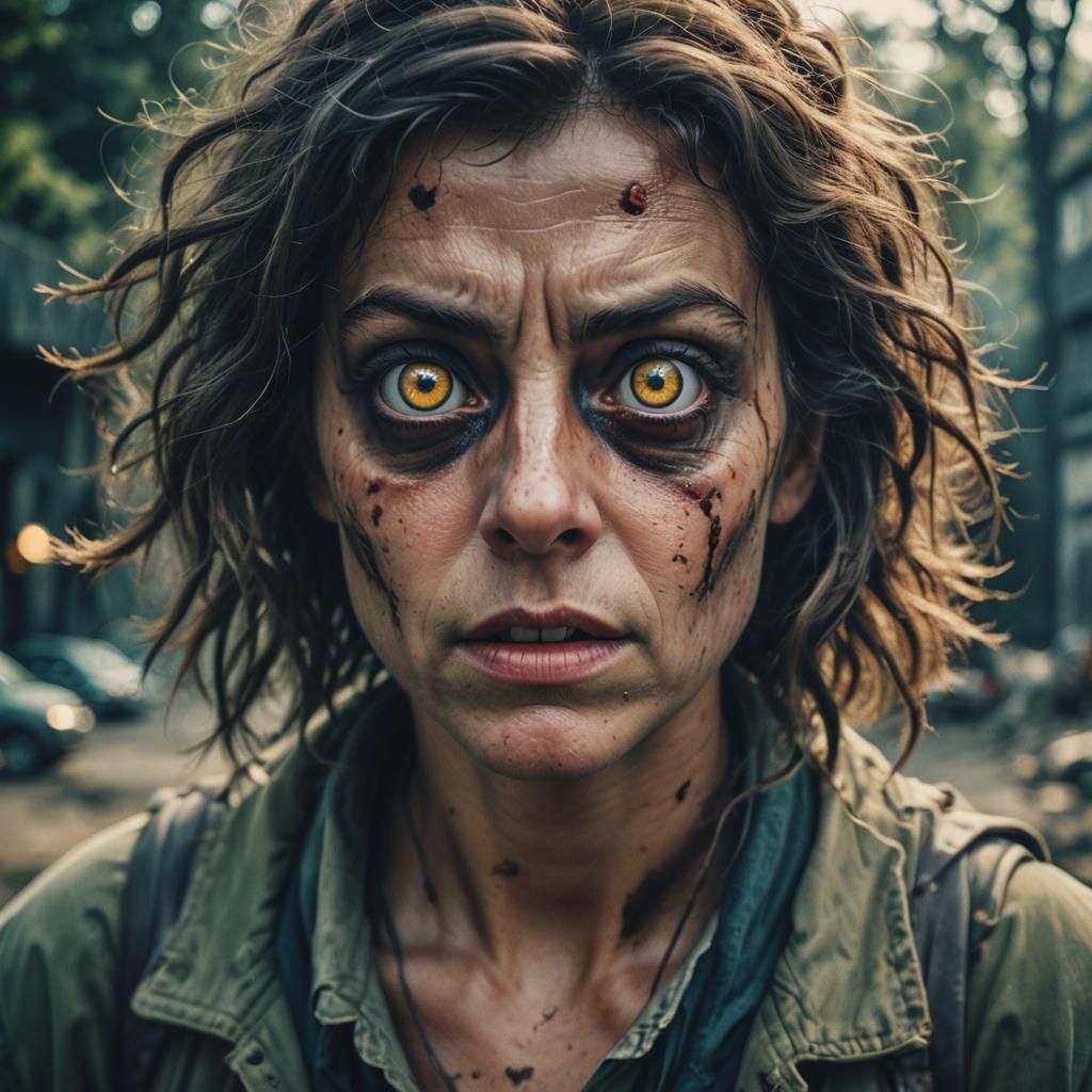 Dramatic Close-up of Woman with Intense Gaze