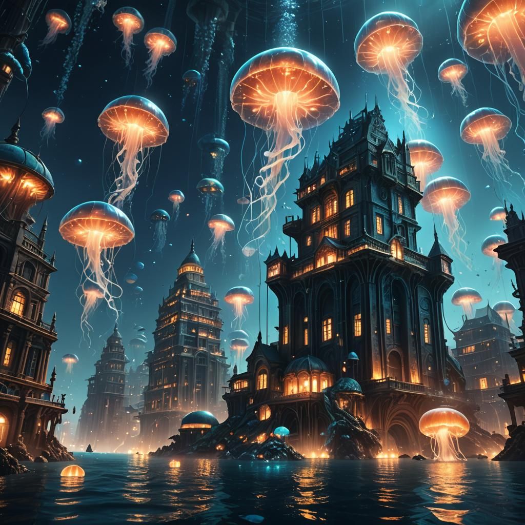 Alien Underwater City Concept Art