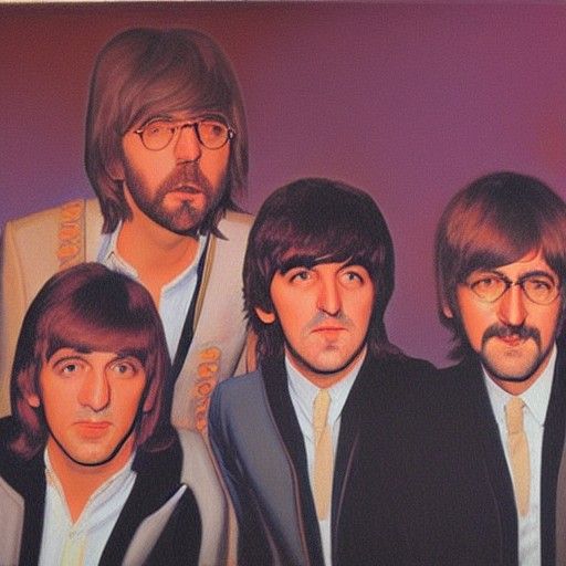 The Beatles and Nirvana in Oil Painting Style