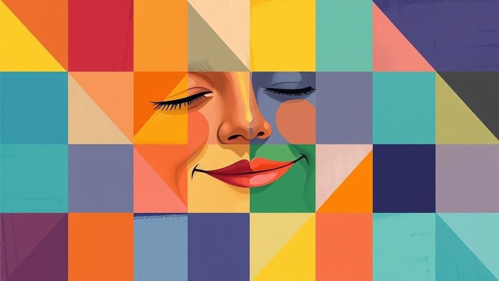 Abstract Geometrical Blocks Conveying Mixed Emotions