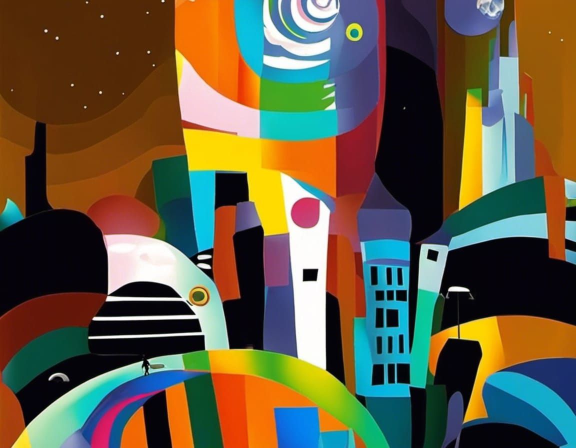 Futuristic City on the Moon