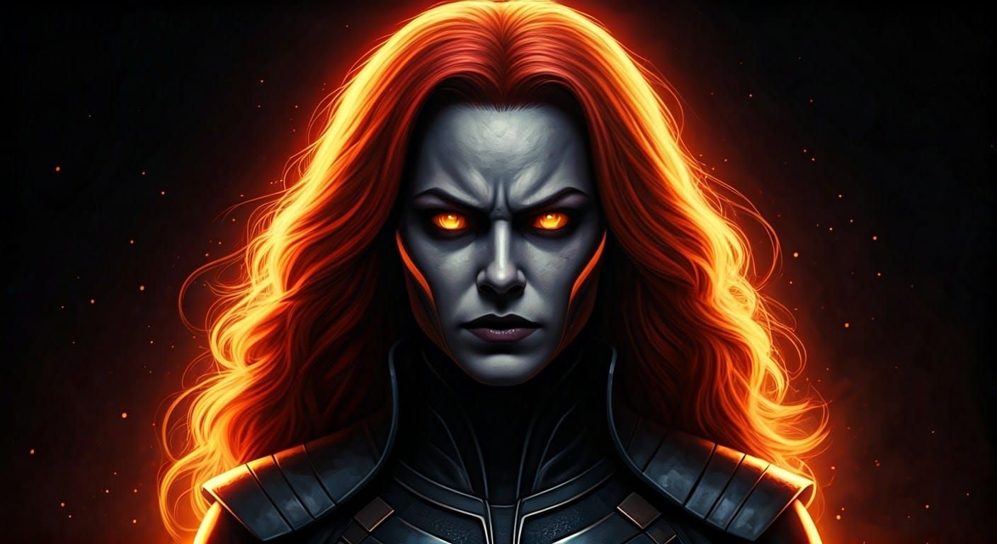 Dark Phoenix Obliterates Hall of Justice in Alcohol Ink