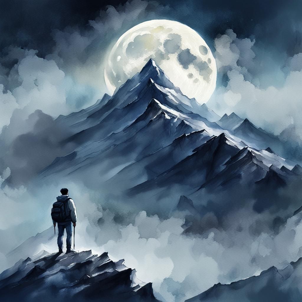 Dreamlike Landscape with Lone Traveler in Digital Painting