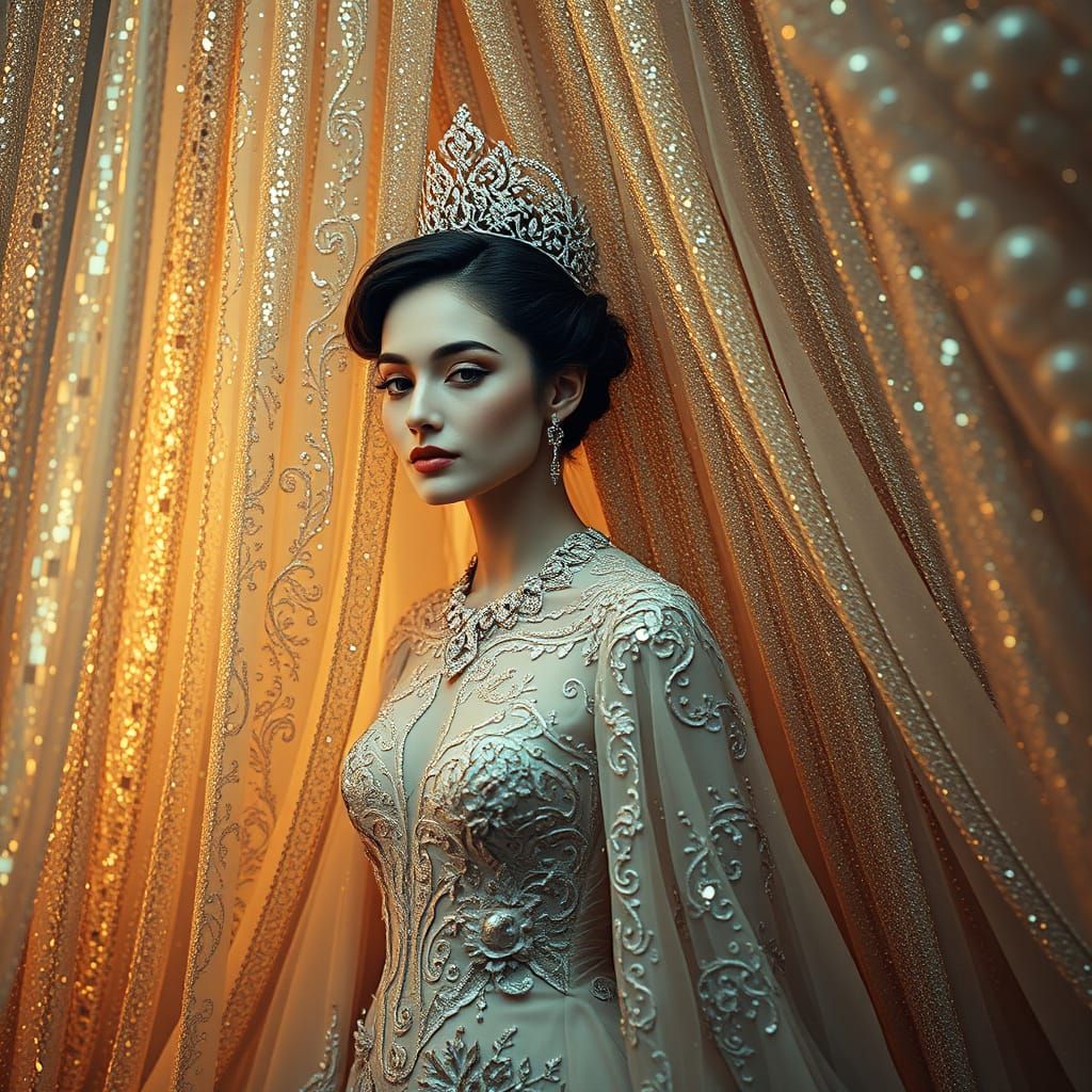 Ethereal Goddess in Iridescent Splendor