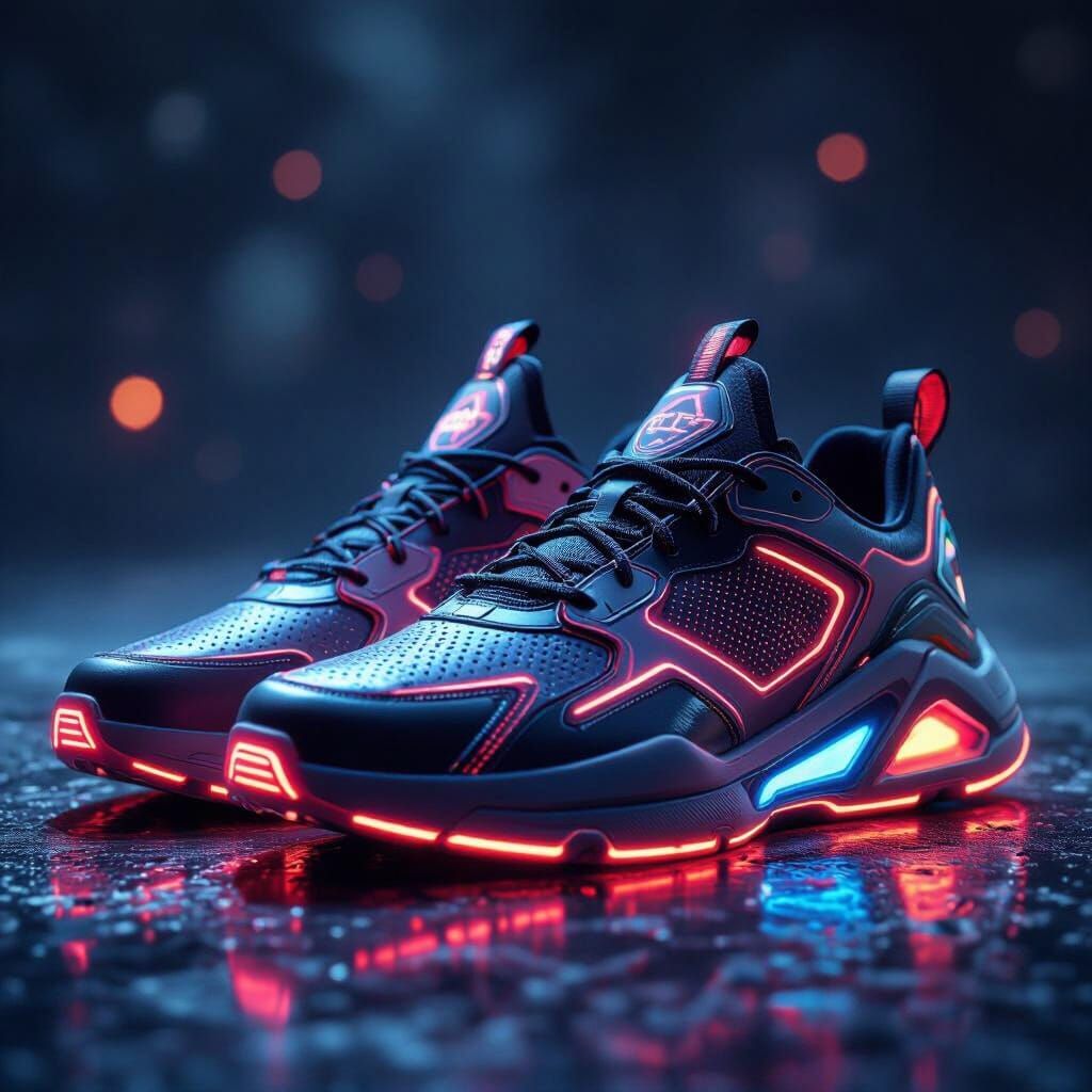 Futuristic Sneakers With Neon Accents