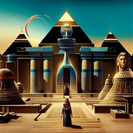 Epic Family Scene in Egypt: Digital Matte Painting