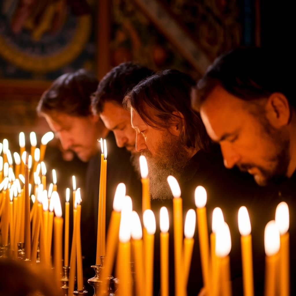 Orthodox Church Interior Celebrating Resurrection of Christ