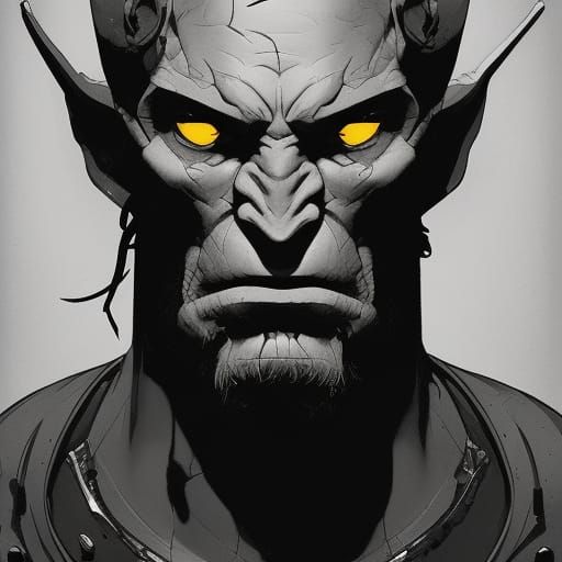 Graphic Novel Portrait in Mike Mignola Style