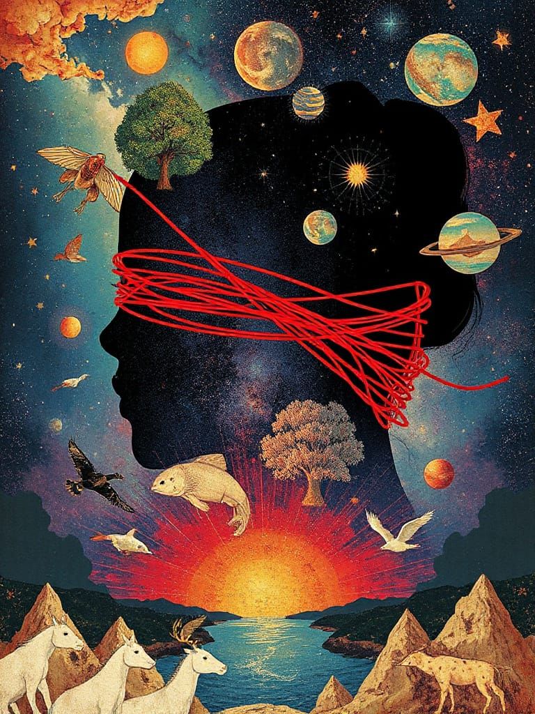 Ethereal Woman in Galactic Dreamscape