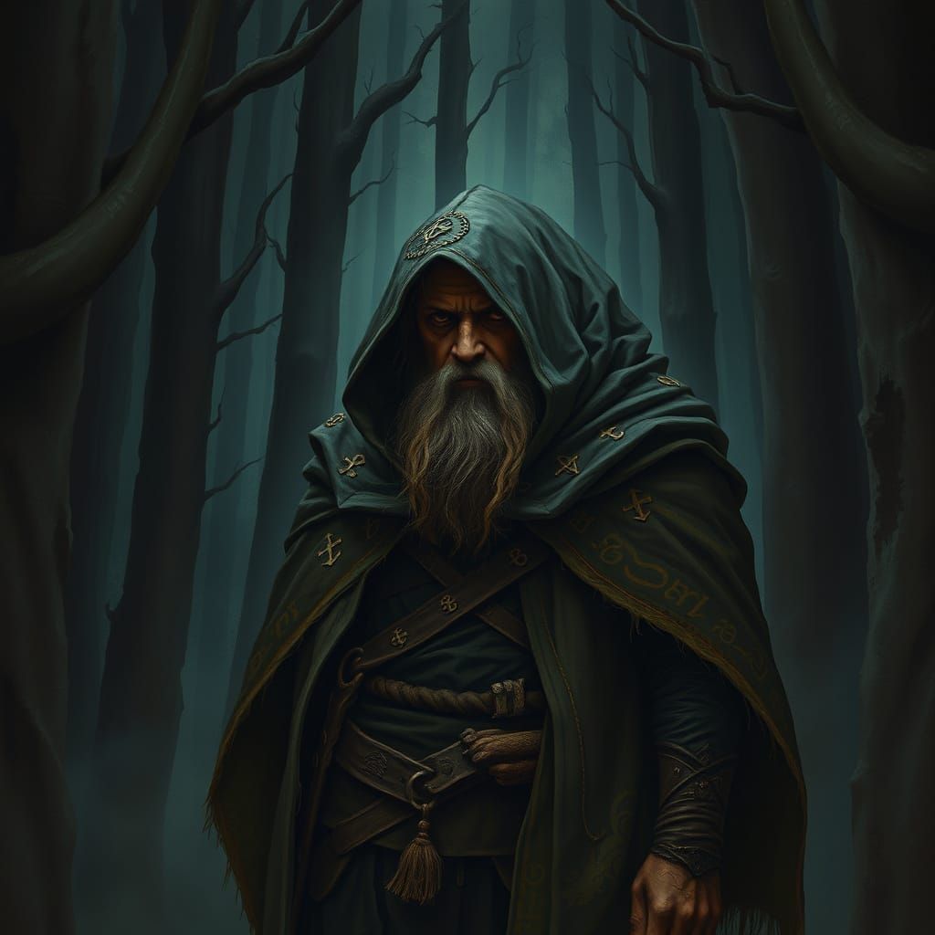 Mystical Viking Seer in Dark Fantasy Style