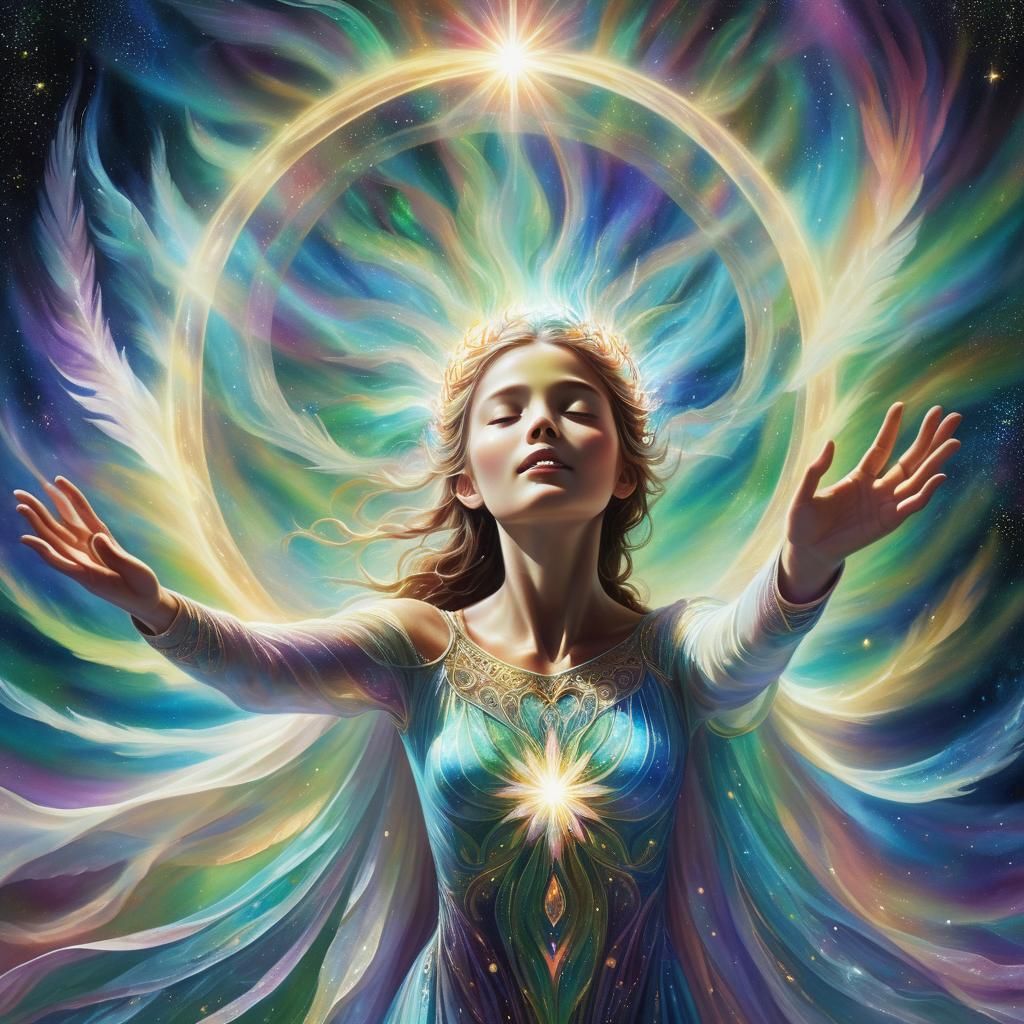 Radiant Being in Astral Vortex: Sacred Realism