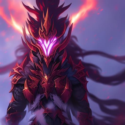 Fiery Demon Lord in Snowstorm, Anime Splash Art