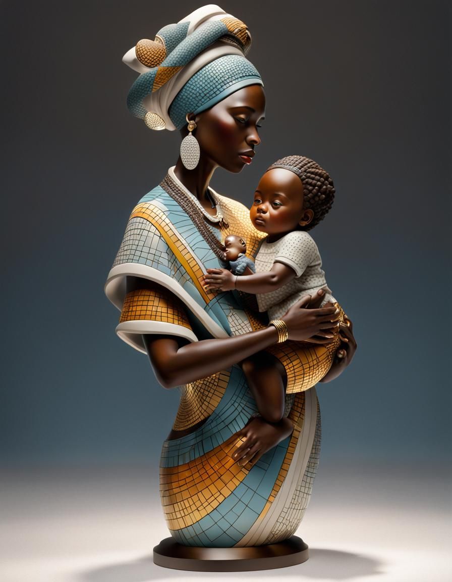 Enchanted Lladro Statue of Woman with Baby