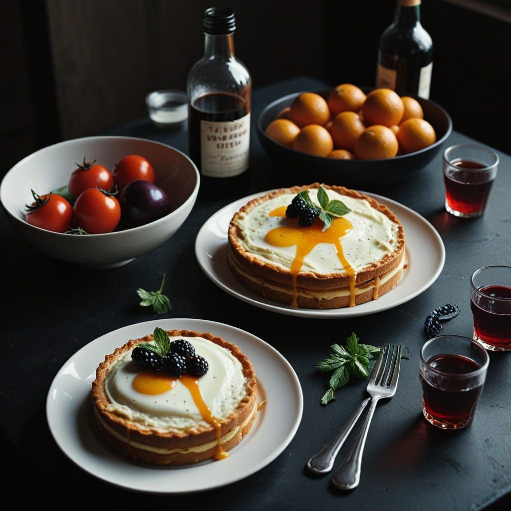 Beef Steak Still Life in Film Noir Style