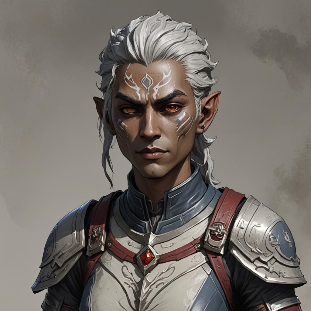 Genasi Blood Hunter in Detailed Anime Art