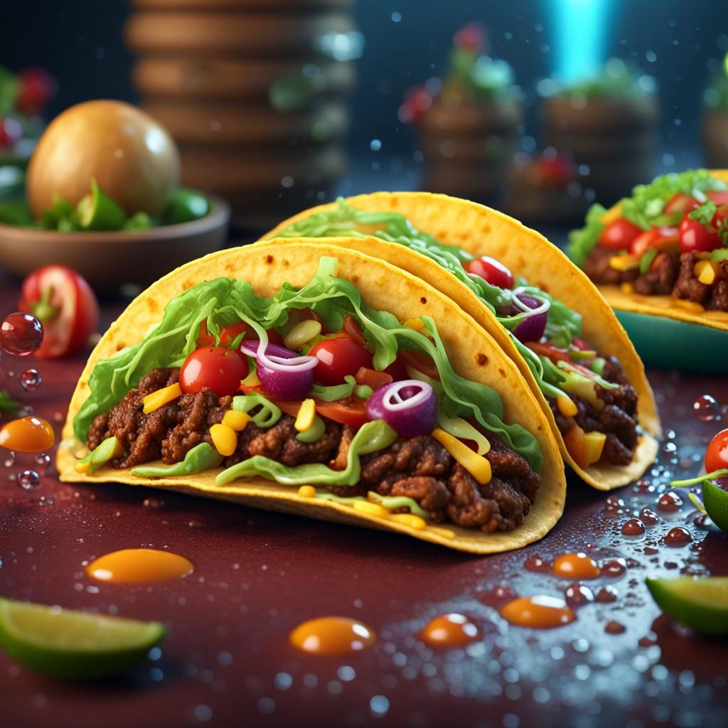 Fresh and Tasty Taco in Detailed Matte Painting